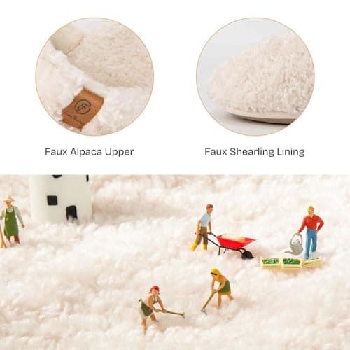 EverFoams Women's Fuzzy Slip-on Slippers Warm Cozy Soft Lightweight Memory Foam Indoor House Shoes