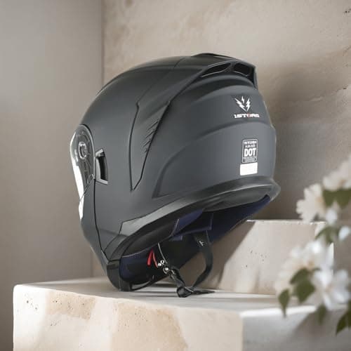 1Storm Motorcycle Street Bike Modular/Flip up Dual Visor Sun Shield Full Face Helmet HJK920