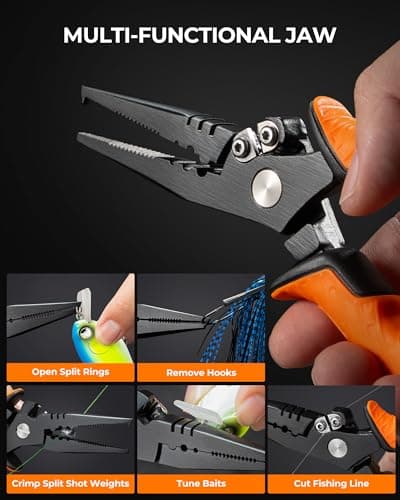 Corrosion Resistant Fishing Pliers, Fillet Knife, Scissors, 55 lb Floating Fish Lip Gripper, Multi-Function Fishing Tools KastKing SteelStream Fishing Tool Set, Fishing Gear B0F2FQ6CD9