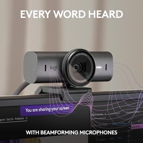 Logitech MX Brio Ultra HD 4K Webcam for Collaboration and Streaming, 1080p 60 FPS, Show Mode, Works with Microsoft Teams, Zoom, Google Meet, Nintendo Switch 2, Graphite