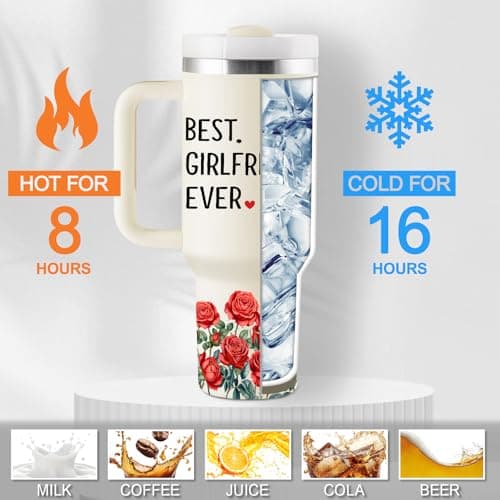 Anniversary, Christmas, Valentines Day Gift Ideas for Her - 40oz Travel Cup Insulated Tumbler with Lid & Straw Gifts for Girlfriend - Girlfriend Birthday Gifts for Women B0FVDQHKY6