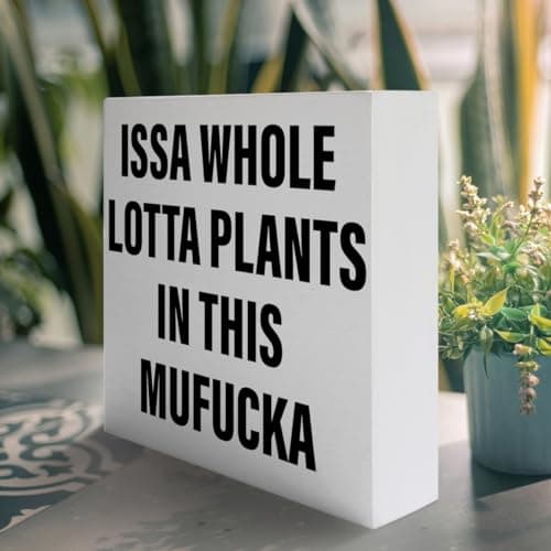 Plant Lover Decor Wooden Box Sign, Plant Garden Gardening Desk Decoration Home Office Kitchen Decor, Whole Lotta Plants, Gardening Gardener Plant Lover Gifts for Men Mom Women B0CXPCXLFL