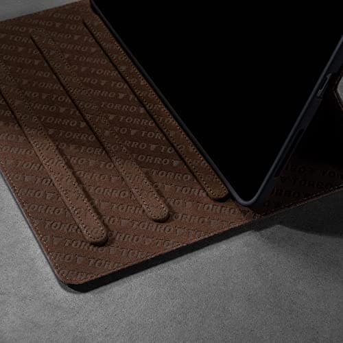 TORRO Case Compatible with iPad Pro 11” 4th / 3rd / 2nd / 1st Gen - Genuine Leather iPad Pro 11 2022 Case with Stand Function, Apple Pencil Connectivity and Wake Sleep Function (Dark Brown)