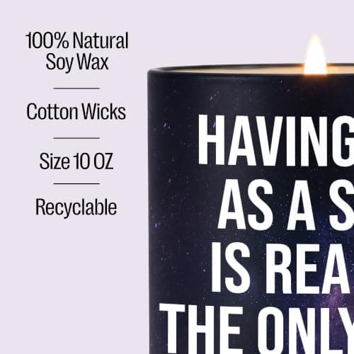 Mom Gifts for Birthday, Christmas - Mom candle with natural soy wax and lemongrass essential oil, 10 oz jar, gift-ready box Funny Gifts for Mom from Son, Having Me as a Son Lemongrass Candle B0GZH74W8K