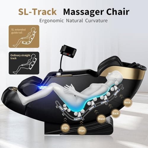 Full Body Zero Gravity Massage Chair, 51'' SL Track with 3 Levels Zero Gravity & Body Scan, 20 Auto Massage Programs, 3D Shiatsu Deep Tissue Massage, Foot Rollers, Airbag, Heating, Yoga Stretch