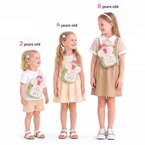 2 3 4 5 6 7 Year Old Girl Birthday Gift, Initial Crossbody Bag, Girls Kids Birthday Gifts, Sling Bag for Kid, Toddler Purse Anoup Birthday Gift for Daughter Monogram Crossbody Sling Bag Purse Pink J B0H5154T3Q