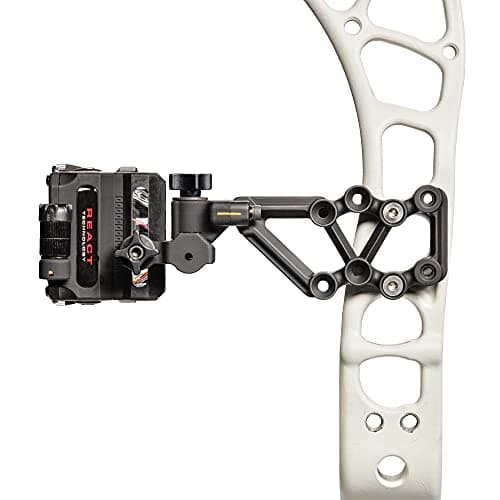 Trophy Ridge React H4 Bow Sight - 4 Pin Sight, Tool Less Windage and Elevation Adustability, 2nd Axis Leveling, Adjustable Click Light