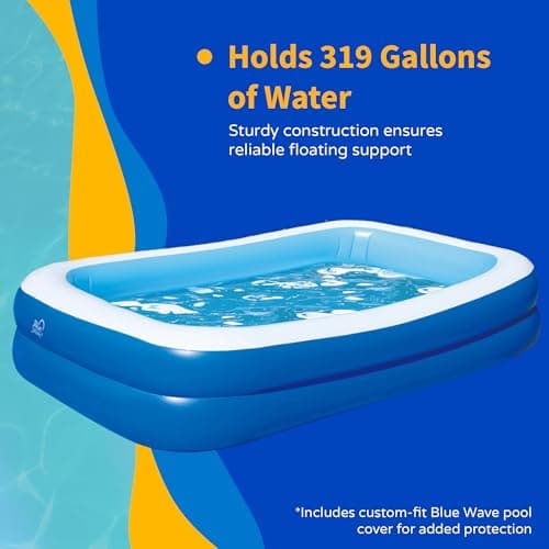 Inflatable 103-in x 69-in x 22-in Deep Rectangular Family Pool with Cover