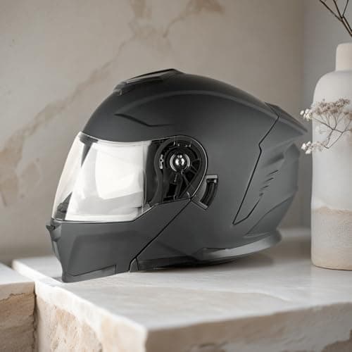 1Storm Motorcycle Street Bike Modular/Flip up Dual Visor Sun Shield Full Face Helmet HJK920