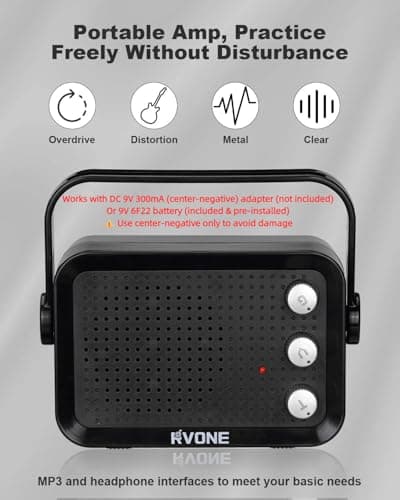 RVONE RST-150 39" Beginner Electric Guitar Kit with Amp & HSS Pickups | Complete Starter Set for Newcomers w/Essentials | Gig Bag, Extra Strings, Digital Tuner, Capo, Strap | Home Practice (Black)