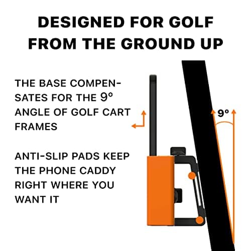 DESERT FOX GOLF Phone Caddy – Funny Quotes Golf Cart Phone Holder with Secure Strap for Hands-Free GPS & Golf Apps – Gifts for Men & Women B08N5GRX13