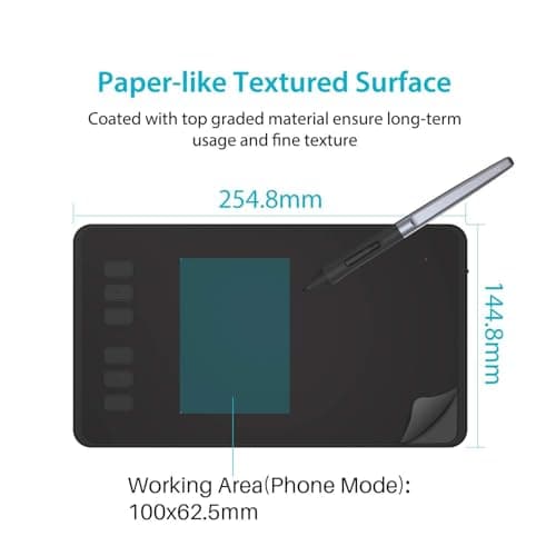 HUION Inspiroy H640P Drawing Tablet, 6x4 inch Digital Art with Battery-Free Stylus, 8192 Pen Pressure, 6 Hot Keys, Graphics Tablet for Drawing, Writing, Design, Teaching, Work with Mac, PC & Mobile