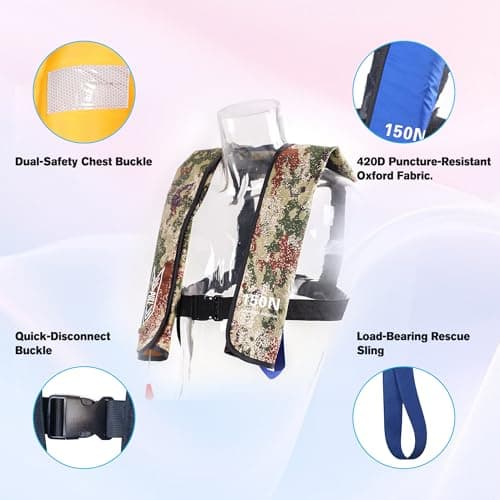Inflatable-Life-Jacket| Lightweight Life-Vest for Adults| Automatic Inflatable-PFD| Supports up to 300 lbs