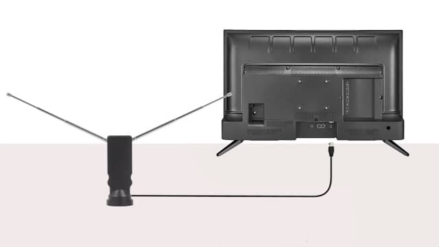 Bsadne Smart Indoor TV Antenna - Long Range Rabbit Ears, Cable-Free Digital HDTV Channels, Stickiness Base for Easy Placement in Both Home and Car