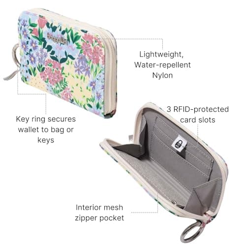 Baggallini Deluxe Card Case - Lightweight 5.5"x3.3" RFID Protected Womens Wallet Card Holder