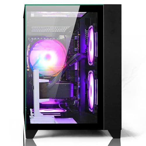 LXZ Prebuilt Gaming PC Ryzen 7 8700F, GeForce RTX 5060 (8GB), 32GB DDR5 RAM, 1TB NVMe 3.0 SSD – Desktop Computer, Tower PC for VR 4K Gamers & Creators