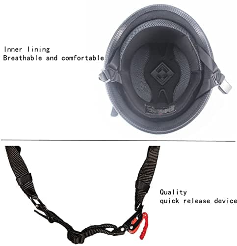 German Style Motorcycle Helmet,Adult Half Helmet Open Face DOT Approved, Motorcycle Cruiser Scooter Cool Helmet