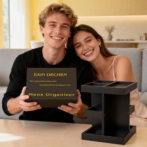 Wooden,Rotating,Perfume Organizer,Anniversary Idea for Husband,Mens Organizer,for Boyfriend,Brother,Dad Birthday Gift for Him EXIN DECHEN Cologne Organizer for Men,Cologne Stand,Birthday Gifts for Men B0F18ZM7JL