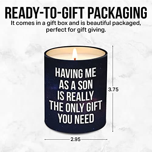 Birthday Gifts for Mom from Son - Mom Birthday Gifts from Son - Moms Gift Ideas from Son - Mother Gift, Funny mom Candle, 10 Oz Jar Lemongrass Scent