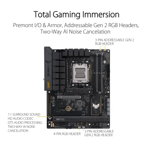ASUS TUF Gaming B650-PLUS WiFi Motherboard Socket AMD AM5 (Ryzen 7000, ATX, PCIe 5.0, DDR5 Memory, 14 Power Stage, USB 3.1 Gen 2 x 2 Type-C, WiFi6, Aura Sync)