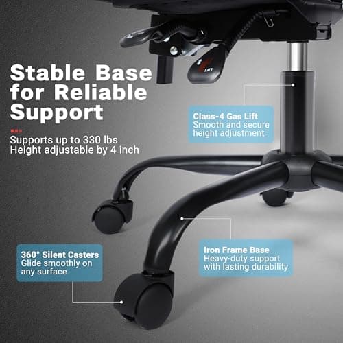 Gaming Chair with Footrest and Lumbar Support, Height Adjustable Chair with 360°Office Desk Chair,Heavy Duty 330lbs Computer Chair for Adults