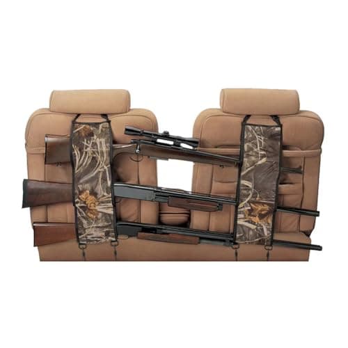 Seat Back Gun Rack, Gun Sling Bag, Camo Front Seat Gun Organizer Holder for Hunting Rifles/Shotguns for 3 Guns, Rifles, Shotguns in Cars, Trucks & SUV for Hunting Sports Camouflage