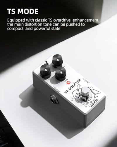 LEKATO Boost Guitar Pedal, 2-Mode Clean and TS Booster, Mini Boost Pedal for Electric Guitar, Truebypass, DC 9V