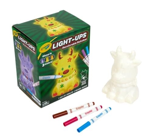 Crayola Light Ups Reindeer, Recolorable Light Up Toy for Kids, Reindeer Decor, Glow in the Dark, Holiday Gift for Kids, Ages 4+ B0DSQN9BBJ