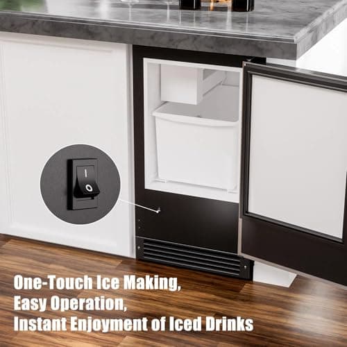 COTLIN Drainless Ice Maker 15" W with 22LBS Storage Bin, Free-Standing Under Counter Ice Maker Cabinet Ready, Crescent Ice for Home, No Drain Required, ETL Approved, 2026 Upgraded
