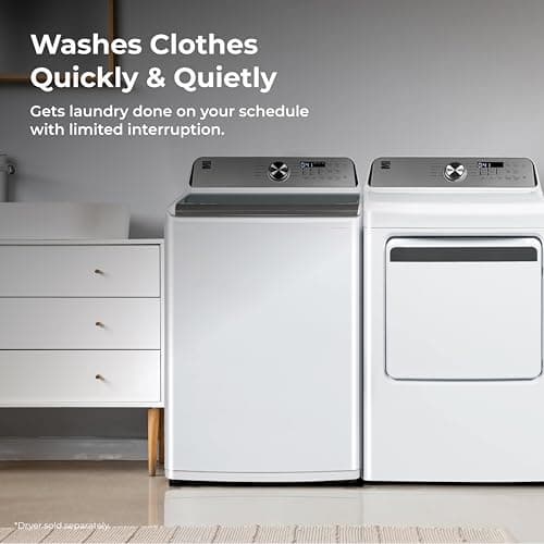 Kenmore 4.5 cu. ft. Top Load Washer with Triple Action Impeller for Tough Dirt & Stains - Reduce Laundry Time with Accela Wash & Express Wash - LED - White