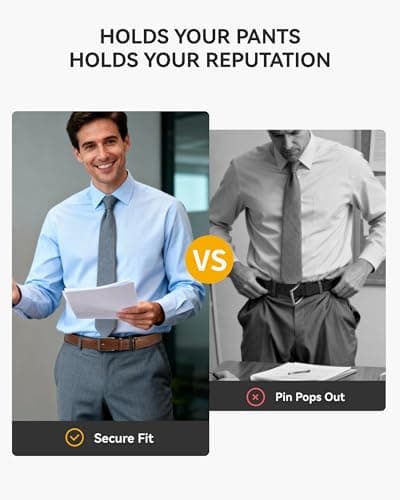 CHAOREN Leather Dress Belt Men 2 Pack - 1 3/8" Mens Belts for Work Business Casual Jeans