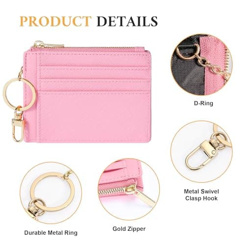 Sodsay Card Case Slim Front Pocket Wallet for Women Credit Card Holder with Keychain