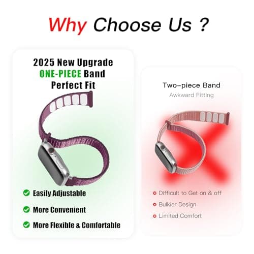 6 Pack Nylon Sport Loop Band Compatible with Apple Watch Band 38mm 40mm 41mm 42mm 44mm 45mm 46mm 49mm Women Men, Soft Adjustable Braided Replacement Straps for iWatch Series 11 10 9 8 7 6 5 4 3 2 1 SE Ultra