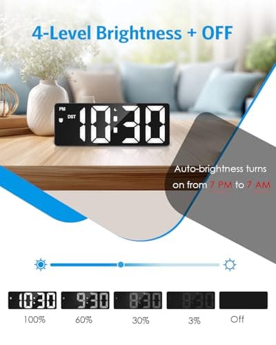 AMIR Digital Alarm Clock, [Upgraded Version] LED Clock for Bedroom, Electronic Desktop Clock with Type-C Port,Adjustable Brightness,DST,Snooze,12/24H Display for Home,Office