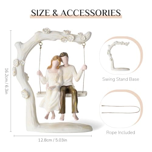 Anniversary Couple Gifts Figurine - Romantic in Love Statue Engagement Wedding Valentines Day Birthday Gift for Her Girlfriend Wife Parents