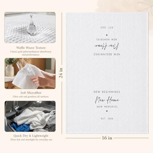 1PC Housewarming Gifts for New House 2026 Kitchen Towels, New Beginnings Hand Towels, Ideal Gifts for Homeowner Decorative,Welcoming Home Sweet Home Tea Towels-Ab02 B0FLJJ6DXR