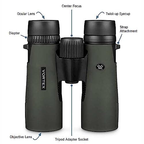 Vortex Optics Diamondback HD 10x42 Binoculars - HD Optical System, Non-slip Grip, Waterproof, Fogproof, Shockproof, Included GlassPak - Unlimited, Unconditional Warranty