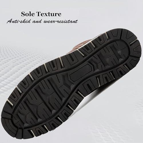 ARRIGO BELLO Mens Winter Boots Snow Casual Booties Warm Fur Mesh Lined Ankle Outdoor Lightweight Non-Slip Trekking Walking Leather Shoes