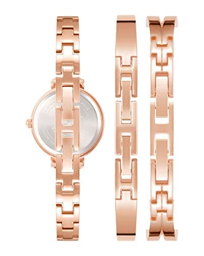 Anne Klein Women's Premium Crystal Accented Bangle Watch Set, AK/2245