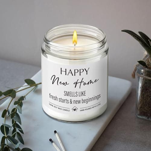 Happy New Home Candle Gifts for New Homeowners, First Apartment House Warming Gift for Women Men Couple Best Friends, Housewarming Decoration Lavender Scented Candle for First Time house-75