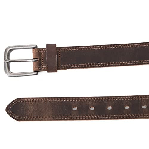 VATAN Men's Genuine Leather Casual Every Day Jeans Belts, Handmade Men Leather Belt with Gift Box