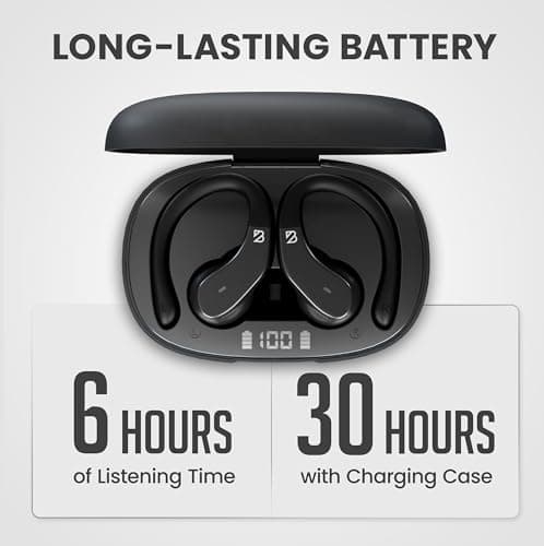 Back Bay Audio - Runner Wireless Earbuds for Running, Workout Wrap Around Earbuds Bluetooth Headphones for Sports, Around The Ear Wireless Bluetooth Running Headphones, Hook Over Earphones Earhooks