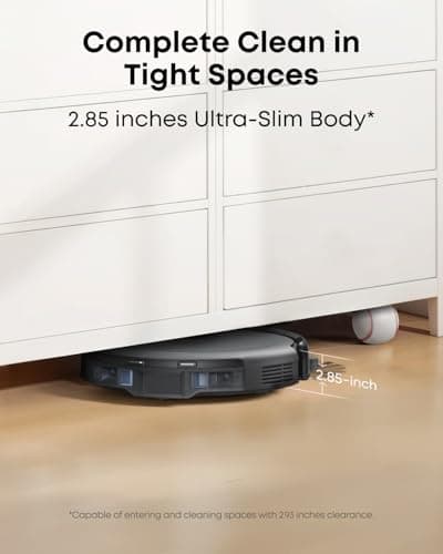 eufy C10 Robot Vacuum Self Emptying, 8 Weeks Hands Free, Advanced Smart Mapping with LiDAR Navigation, 2.85-Inch Slim Design, Powerful Suction, Edge Expansion Brush for Pet Hair, Carpet Detection