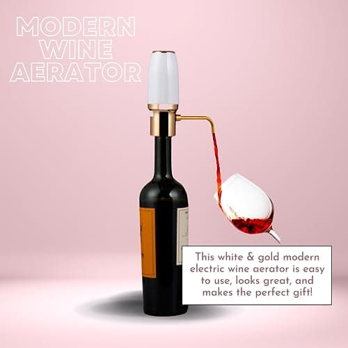 Electric Wine Aerator, Modern Wine Aerator, Electric Wine Dispenser, Gold Wine Pourer, Wine Pump, Automatic Wine Pourer, Re-chargeable, Wine Gifts, Christmas Gift for Her, Gift for Mom