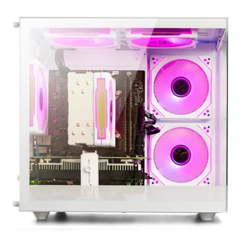 WIWB Gaming PC Desktop, Ryzen 7 8700F, GeForce RTX 5060(8G), 32GB DDR5 RAM, 1TB NVMe 3.0 SSD, Wi-Fi 6 650W PSU High-end Tower Computer (White)