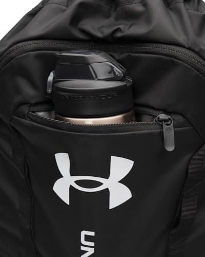 Under Armour Unisex Hustle Sackpack, (001) Black/Black/White, One Size Fits Most