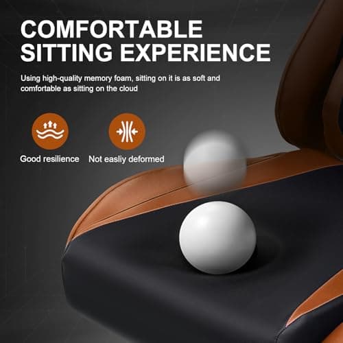 GTPLAYER Gaming Chair with Footrest, Ergonomic Computer Game Desk Chair, Recline Gaming Chair Seat Height Adjustment, Swivel Rocker with Headrest and Lumbar (Brown)