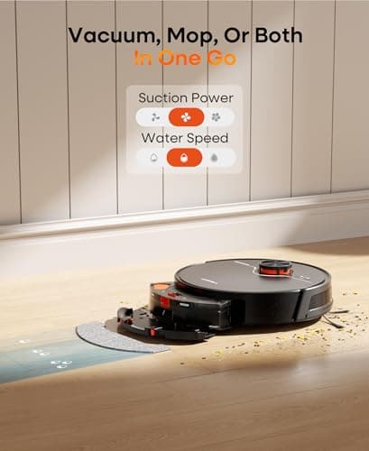 Robot Vacuum and Mop Combo,Lidar Navigation Robotic Vacuum Cleaner with 3.5L Self Emptying Station,5000Pa Vacuum Robot,180mins Runtime,No-Go&No-Mop Zones,App/Alexa/Remote Control,UR3