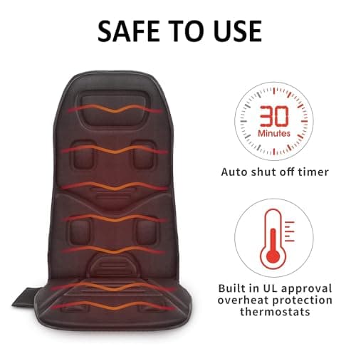 COMFIER Back Massager Seat Cushion with Heat,10 Vibration Motors, Massage Chair Pad,Chair Massager for Pain Relief at Office/Home,Christmas Gifts for Men Women