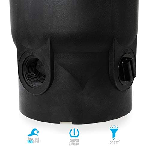 XtremepowerUS 200 sq/ft Pool Cartridge Filter for In-Ground Swimming Pool and Spa Pool Filter System for Pools Up to 72,000 Gallons, Black